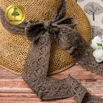 Кружево вязаное (тесьма) 50 мм / 10 метров, диз. 301, цв.21 какао, Kruzhevo