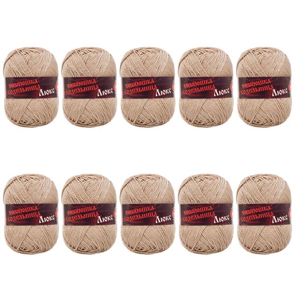 Пряжа для вязания Люкс / уп.10 мот. по 50 г, 140 м, ореховый