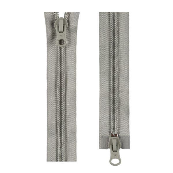 Молния спираль (витая) Т10 (10 мм) 2 зам., разъем., 100 см, 301 св.серый, S-10 Gamma, 10 шт