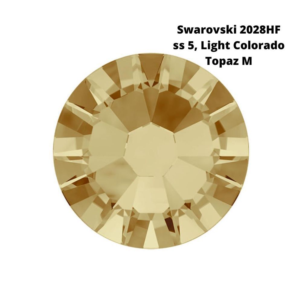 Стразы Swarovski клеевые плоские 2028HF, ss 5 (1.8 мм), Light Colorado Topaz M, 144 шт
