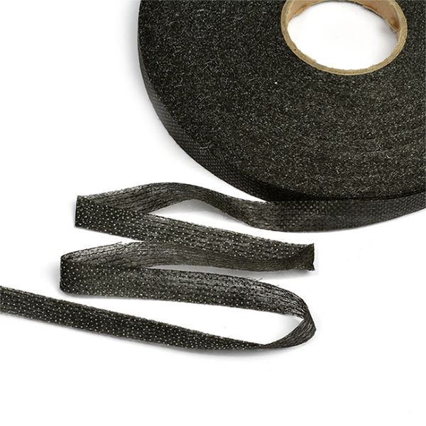 Лента клеевая нитепрошивная по долевой 10 мм / 100 метров, черный