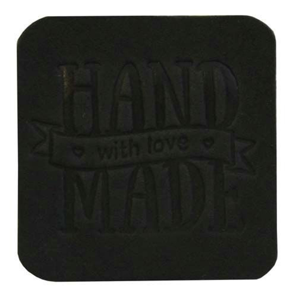 Термоаппликация из кожи Hand Made 3х3см, 100% кожа, 43 черный