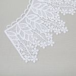 Пришивная кружевная вставка 220 мм, гипюр, 10 шт, Турция, белый, Gamma GIC-32-01 белый
