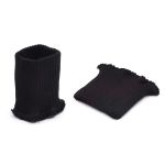 Манжеты трикотажные 6.5х7.0 см, 10 пар, тонкие, 2х2, 004 черный