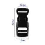 Фастекс (пряжка трезубец) пластик 10 мм, 100 шт, черный, Gamma SB04