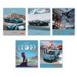 Тетрадь ученическая общая, A5+ 96 л. на скобе 60 г/м², белизна 100%, 5 шт, клетка в термоусадочной пленке, 000780 На скорости, Светоч 96ТЕТк-001