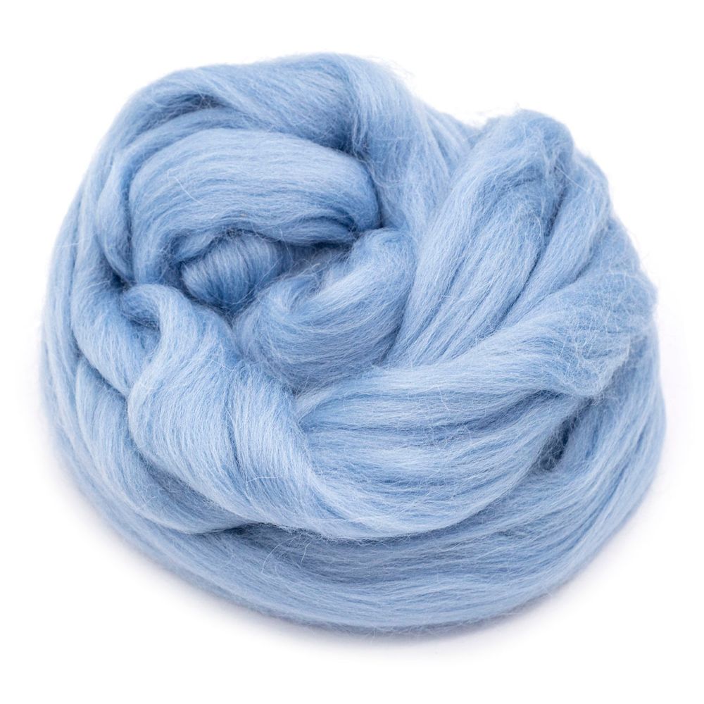 Шерсть для валяния Троицкая п/тонкая 1х100 г (до 29 мкр), 2030 пепельно-голубой