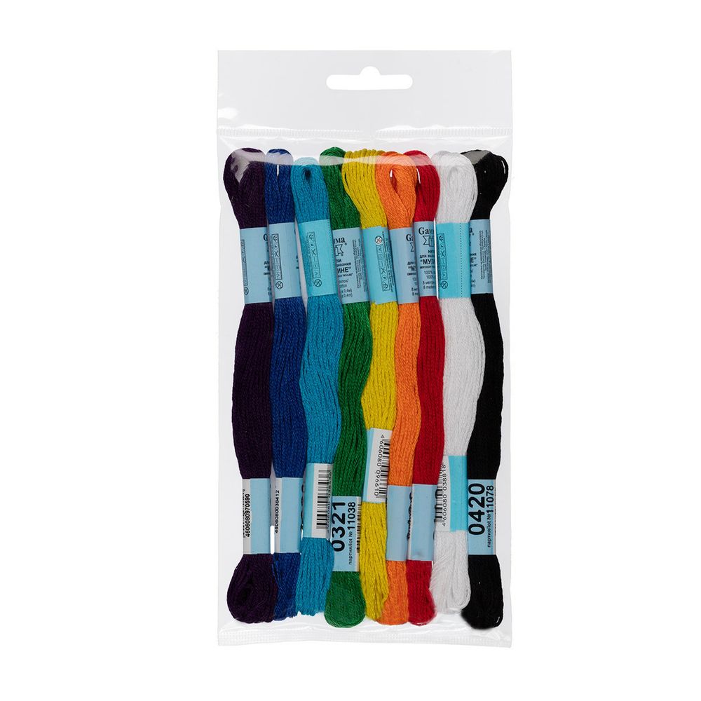 Набор мулине Gamma, Ученический, 9х8 м, ассорти