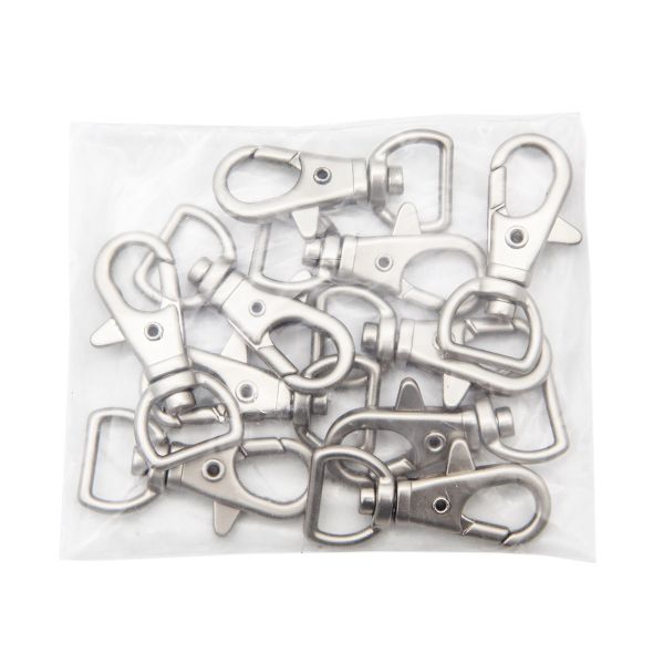 Карабин металл 13.0 мм (40х18 мм), серебро, 10 шт