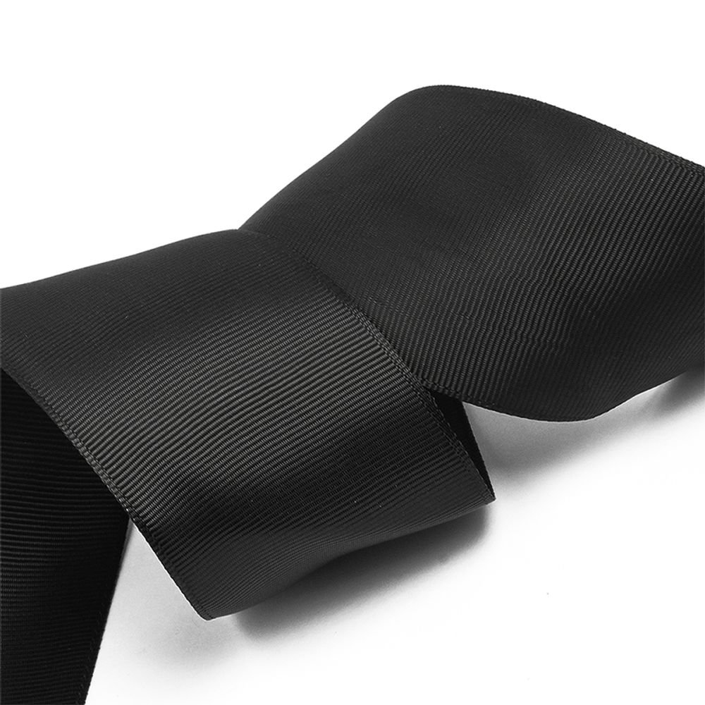 Лента репсовая (в рубчик) 50.0 мм цв. 030 черный уп.91.4м