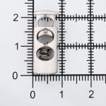 Фиксатор (зажим) для шнура металл 2 отв. ⌀4,4 мм, 23х8 мм, металл (никель), 20 шт