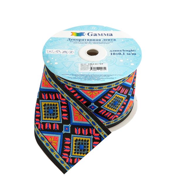 Лента (тесьма) жаккардовая 70.0 мм / 10±0.5 метров, 2, Gamma TRJ-117YP