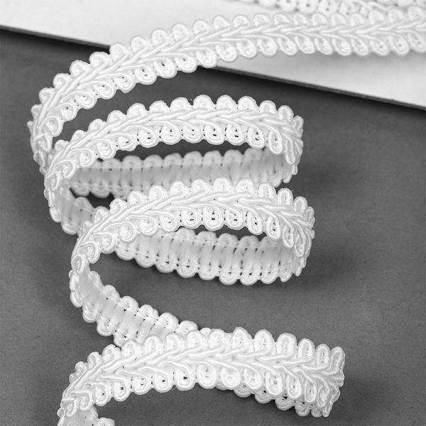 Тесьма Шанель плетеная 8 мм, 0384-0017 цв.белый уп.9м