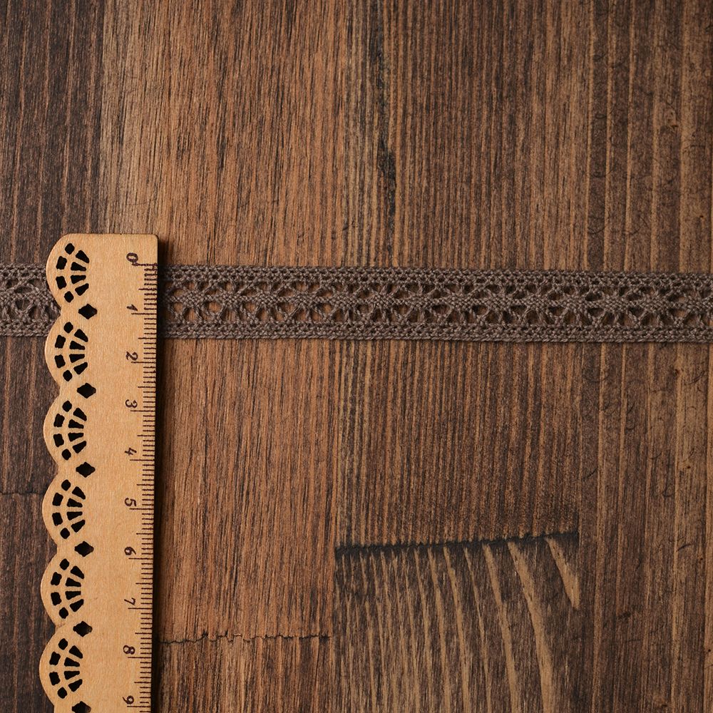 Кружево вязаное (тесьма) 15 мм / 10 метров, цв.21 какао, Kruzhevo