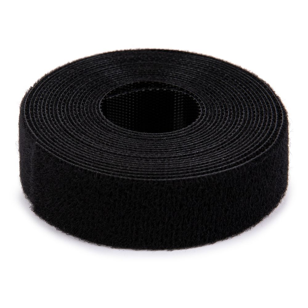 Лента контактная липучка фасовка (велкро) двусторонняя 20 мм / 3 метра, черный, Gamma LG-20XM, качество "A"