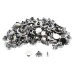 Пуговицы джинсовые ⌀14 мм, фиксированная ножка, сталь, гладкая, никель, 100 шт, New Star