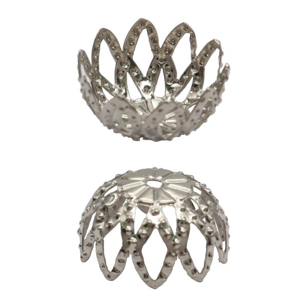 Шапочка для бусин, 15мм 30 шт в упак, Астра, Никель, S090553