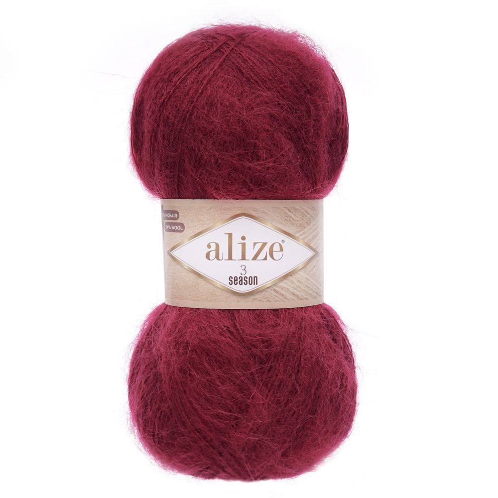 Пряжа Alize (Ализе) 3 Season / уп.5 мот. по 100 г, 500 м, 57 бордо