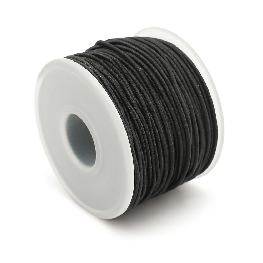 Резинка шляпная (шнур эластичный) ⌀1.0 мм / 30 метров, 0370-1100, цв.черный