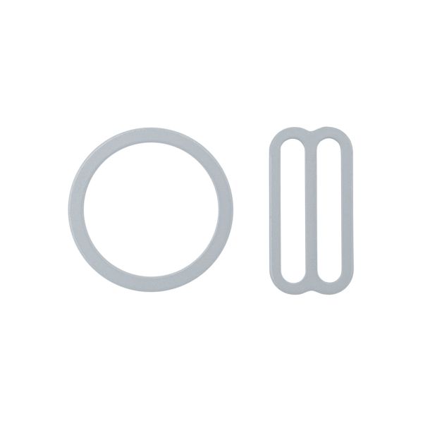 Набор фурнитуры для бюстгальтера металл (кольца ⌀18 мм + регуляторы 19 мм по 4 шт), 681 серебро, 28803