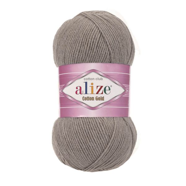 Пряжа Alize (Ализе) Cotton Gold / уп.5 мот. по 100 г, 330м, 827 св.серо-коричневый
