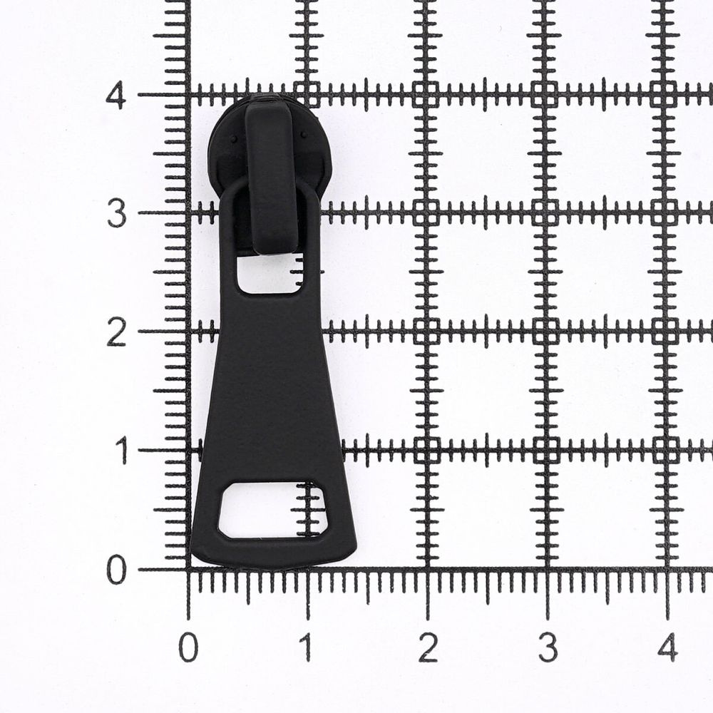 Слайдер (замок) для молнии спираль Т5 (5 мм), черная резина С5 34х14 мм, 20 шт, ГЛТ9519