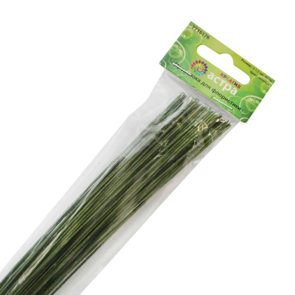 Проволока флористическая 1,20 мм, 60 см, 50 шт Astra&Craft, зеленый