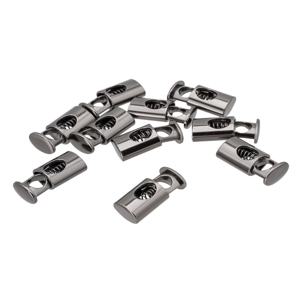 Фиксатор (зажим) для шнура металл 1 отв., 20х10 мм, (in ⌀4.0 мм), 10 шт, черный никель, IR-902