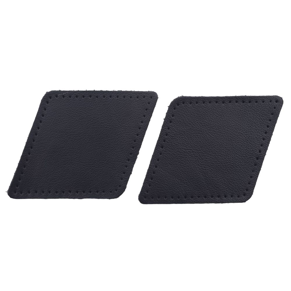 Заплатки пришивные из кожи, ромб 8х11,2см с перфорацией, 2 шт, 100% кожа, 05 темно-синий, 9125