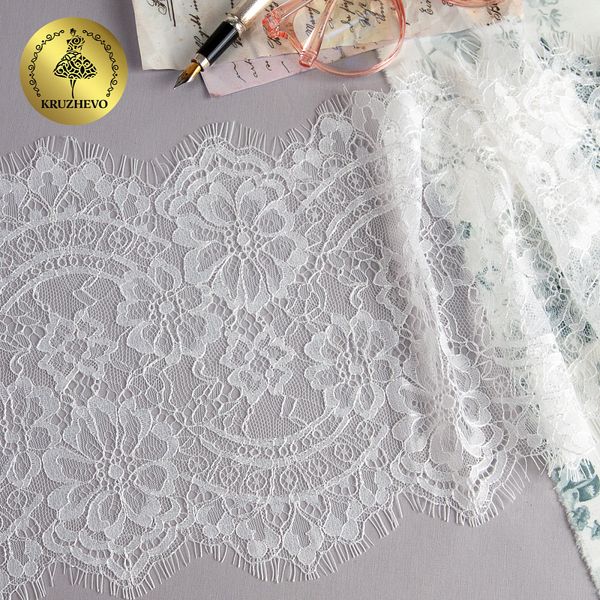 Кружево шантильи (реснички) 220 мм, TBY 5013, 1 белый, 3м, Kruzhevo