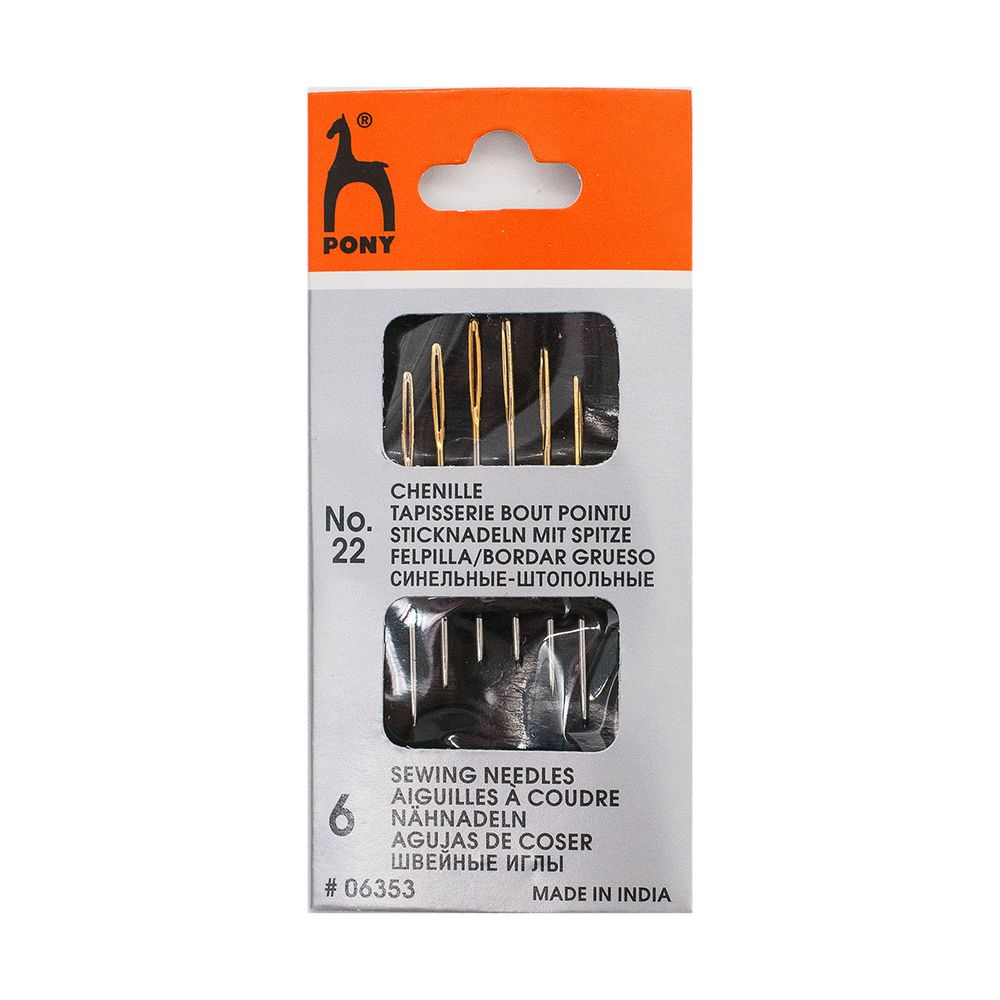 Иглы ручные для штопки №22, 6 шт, Pony