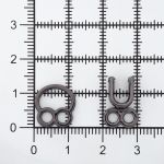 Крючки пришивные декоративные 12х22 мм, pewter, олово, чер.никель, 12 шт