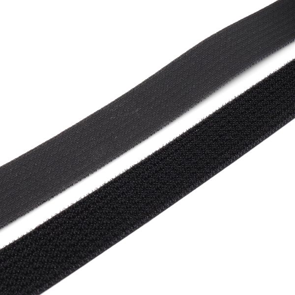 Лента контактная липучка (велкро) гибридная (1-сторонняя) 25 мм / 25 метров, 100% нейлон, черный, качество 
