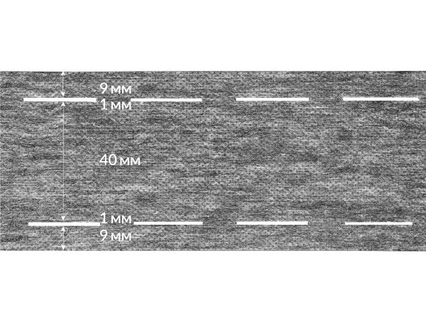 Лента корсажная клеевая перфорированная 60.0 мм / 200 метров, 70 г/м², цв. серый, 20170 9/1/40/1/9, БрючникоФФ