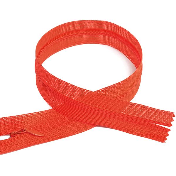 Молния потайная (скрытая) Т3 (3 мм) 1 зам., н/раз., 20 см, цв.F161 красный уп.50 шт