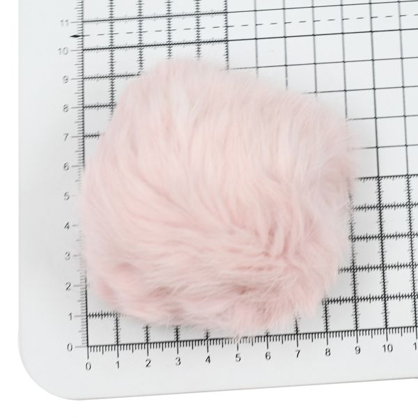 Помпон из искусственного меха 100 мм, кролик, 2 шт, К розовый