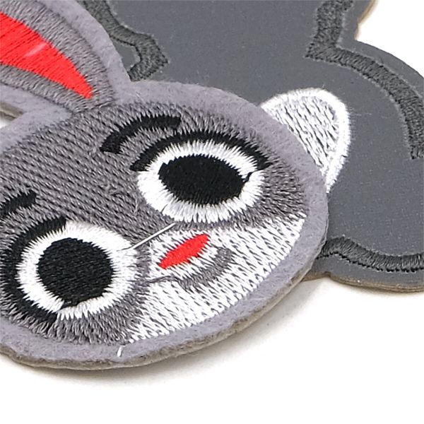 Термоаппликация детские Зверята, 3 шт, цвет серый