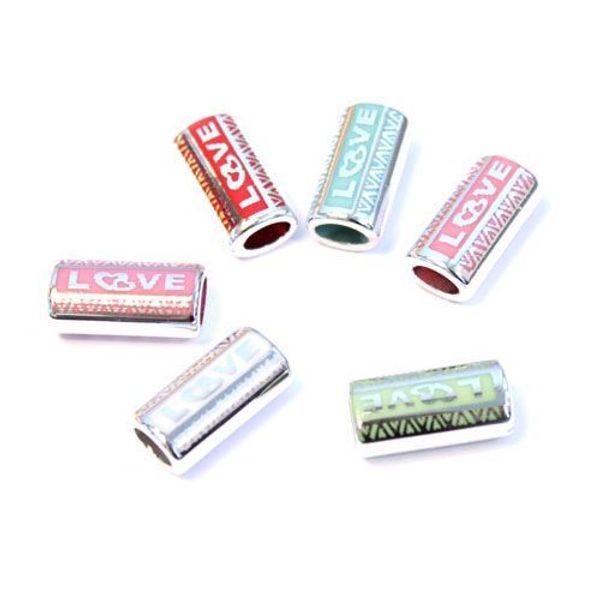 Бусины пластик под металл 19х10х7 мм, 6 шт, микс, Астра