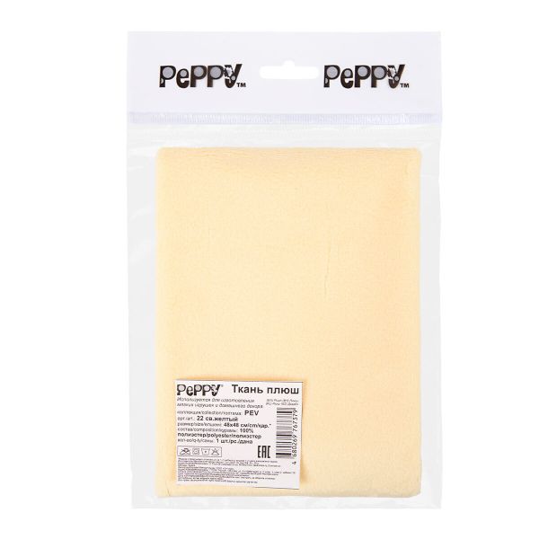 Плюш (ткань) Peppy 01 PEV 273 г/м², 48х48 см, 22 св.желтый