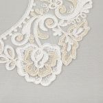 Пришивной кружевной воротник 100 мм, на сетке, 5 пар, Турция, кремовый/под золото, Gamma VKRM-27-03