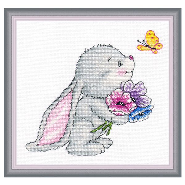 Набор для вышивания нитками Овен, Зайчонок 15х15 см