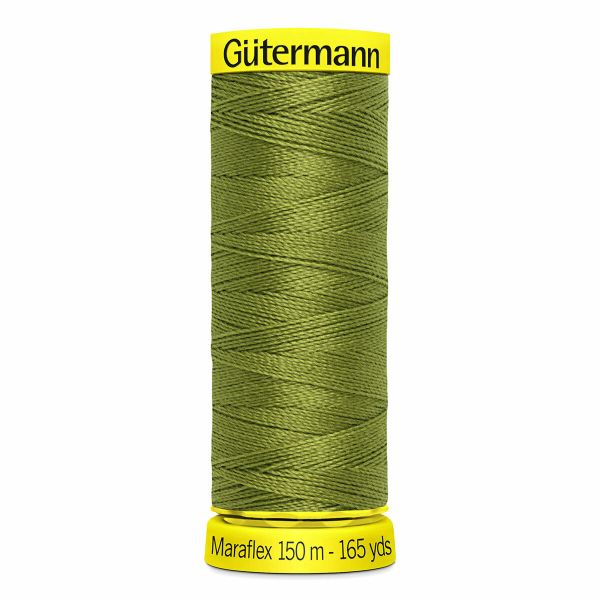 Нитки для трикотажа Gutermann Maraflex, 150м, 582 зеленая горчица, 5 катушек