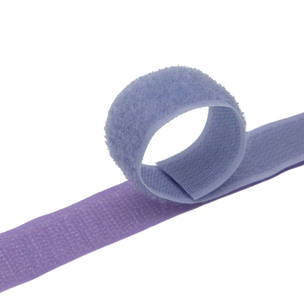 Лента контактная липучка (велкро) пришивная фасовка 20 мм / 25 см, 62 бледная сирень, /пара/, Hobby&Pro, кач."A" /TOS/