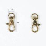 Карабин металл 09 мм (38х13 мм), золото, 10 шт