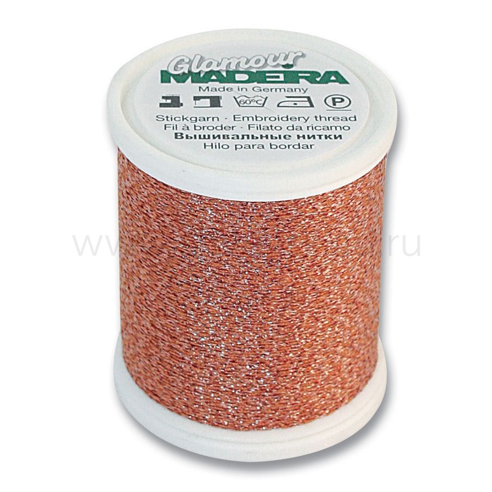 Нитки отделочные металлизированные Madeira Glamour №12, 200 м, цв. 3027, 9806, 5 катушек