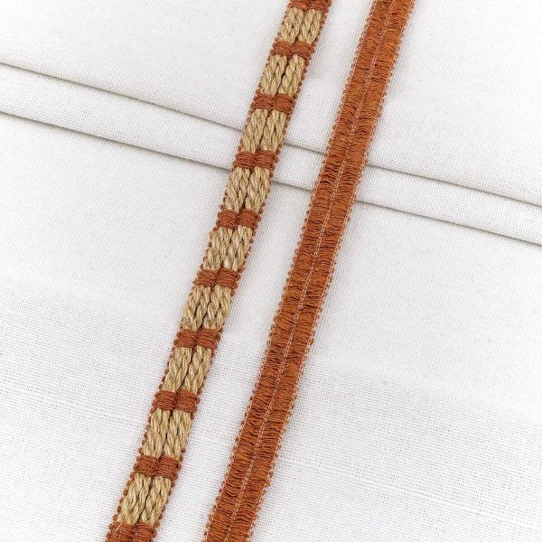 Тесьма отделочная лен 12 мм / 20 метров, 1-Н36, 80% лен, 20% х/б, цв. коричневый, 23513