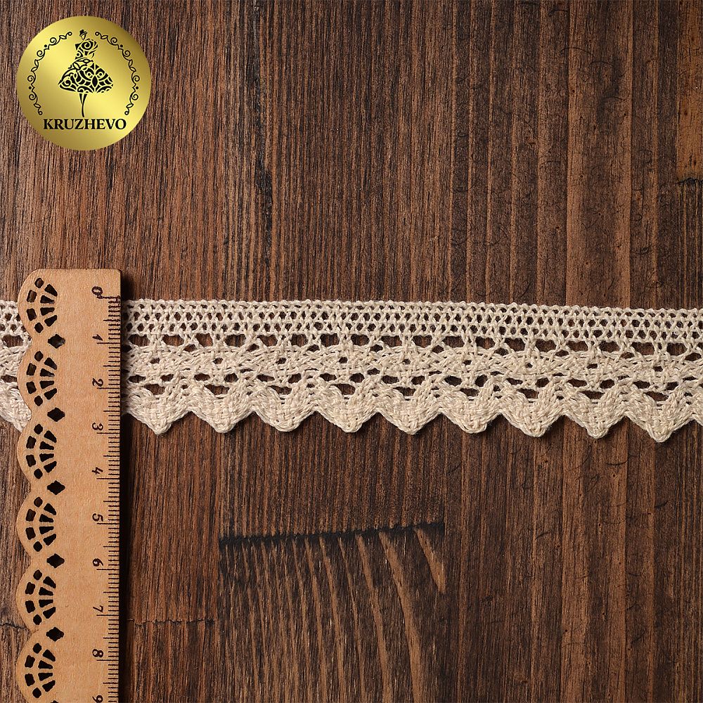 Кружево вязаное (тесьма) 30 мм, цв.01 натуральный, уп. 25 м, Kruzhevo