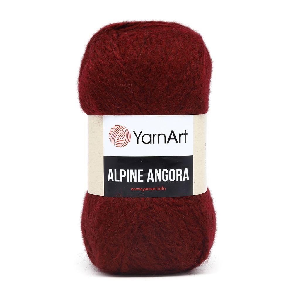 Пряжа YarnArt (ЯрнАрт) Alpine Angora / уп.3 мот. по 150 г, 150м, 341 темно-красный