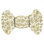 Тесьма отделочная 15 мм / 10 метров, вязаная, белый/золото, С884Г7