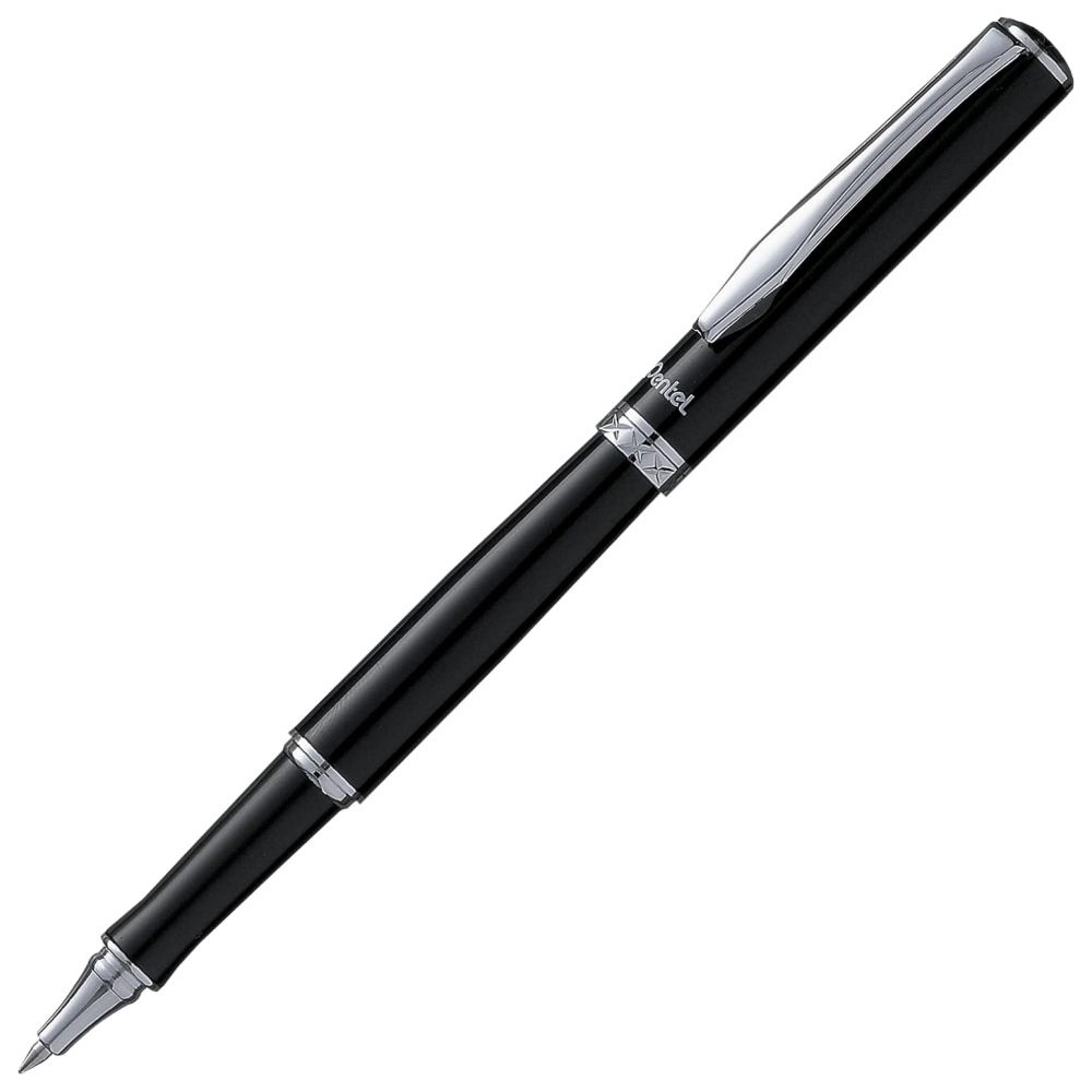 Ручка роллер Pentel, гелевый синий стержень 0,7 мм, в подарочном футляре ⌀0.4 мм, K611A-LR7CEBSET цвет чернил: синий